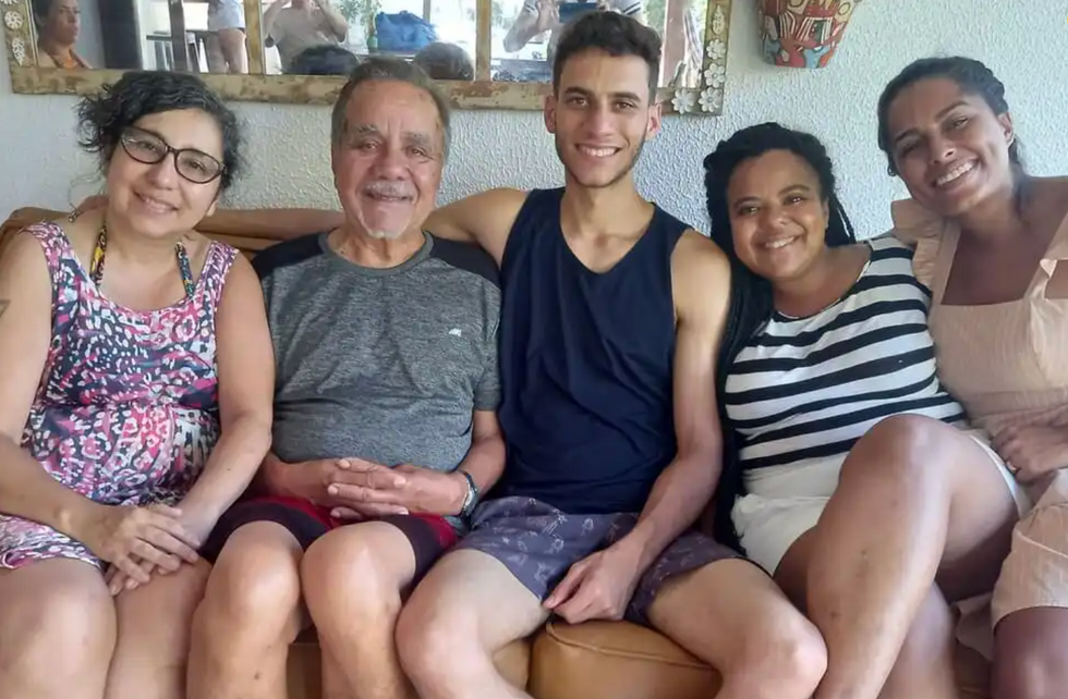 Alves and his family today
