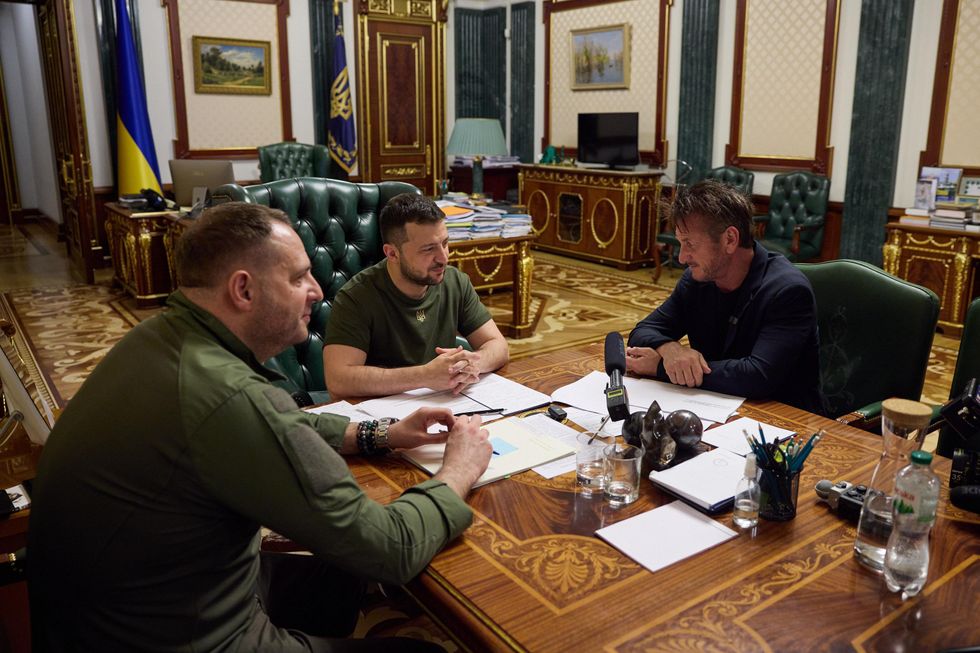 American actor and director Sean Penn visits Ukrainian President Volodymyr Zelensky