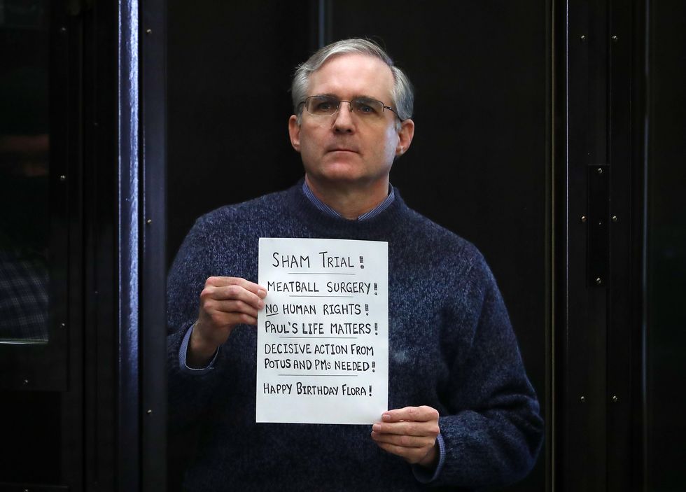 American citizen Paul Whelan attends a sentencing hearing at the Moscow City Court in 2020