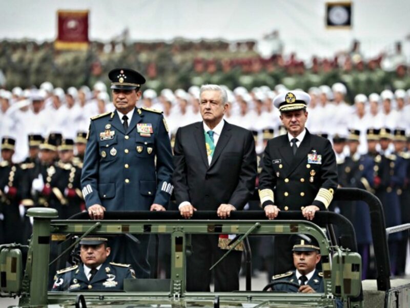 AMLO at a military parade in Mexico City in September