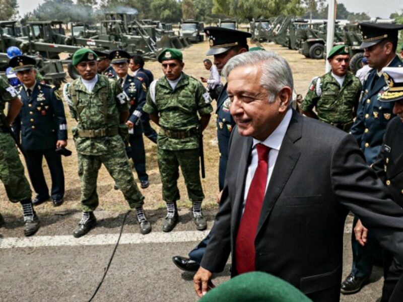 AMLO last month at Santa Lucía Air Force Base