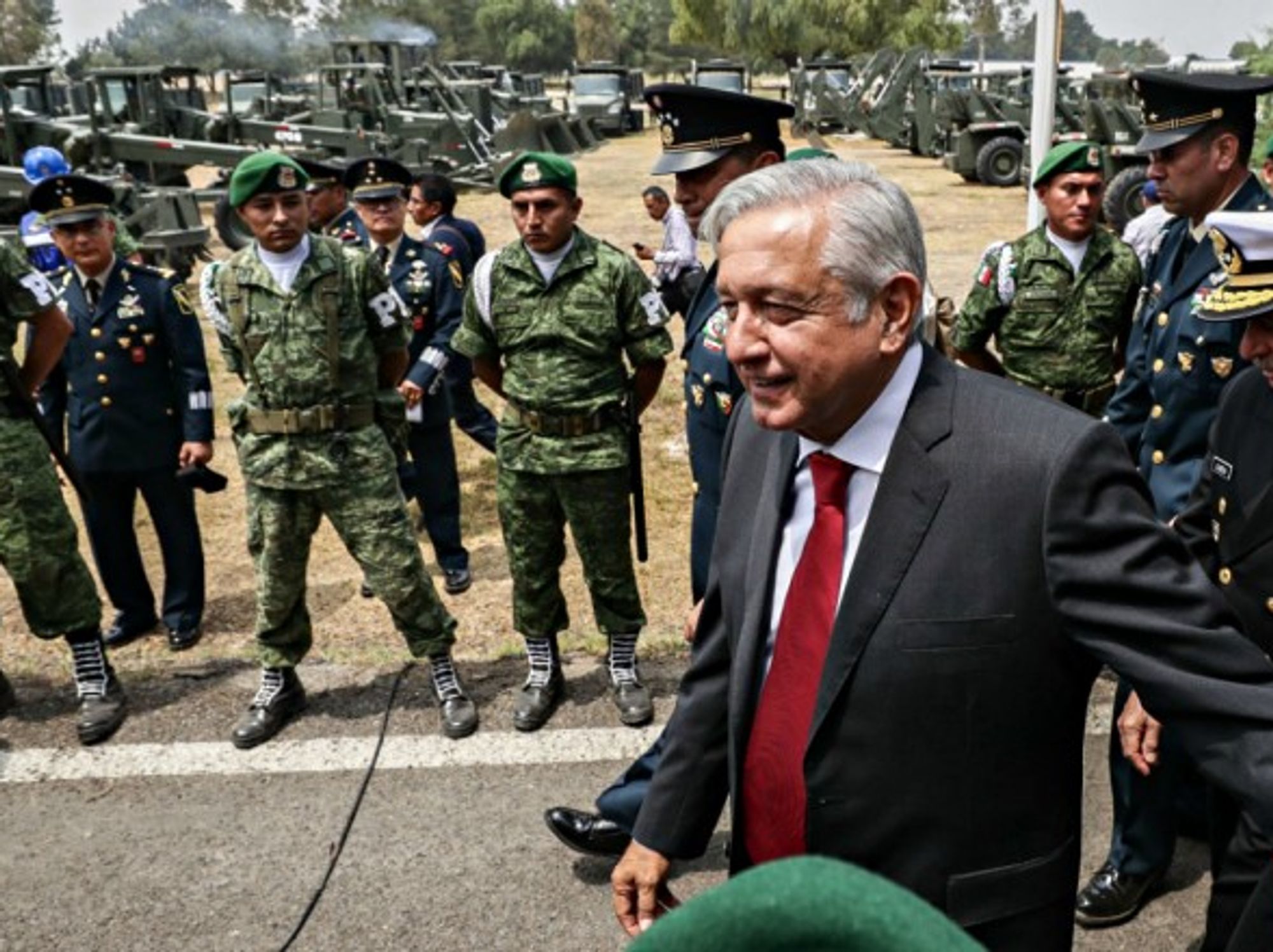 AMLO last month at Santa Lucía Air Force Base