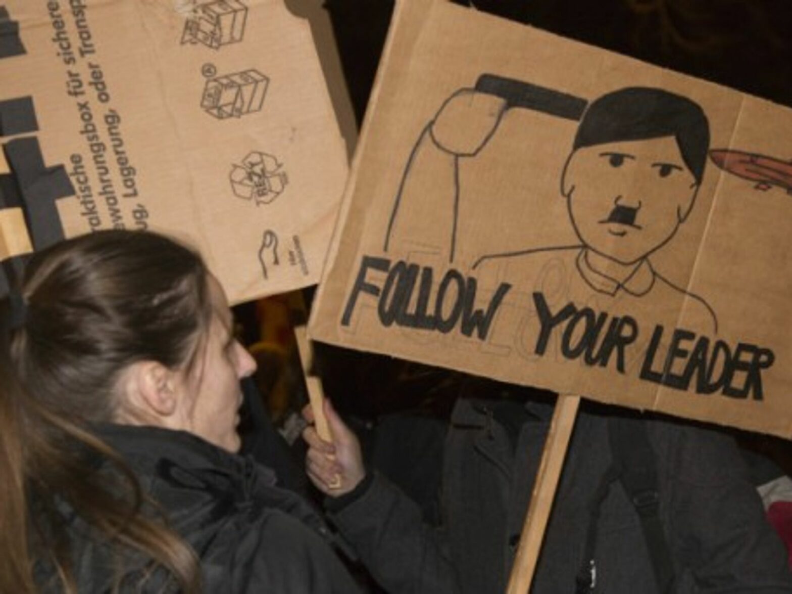 Among counter-protestors in Cologne where Pegida was likened to Hitler