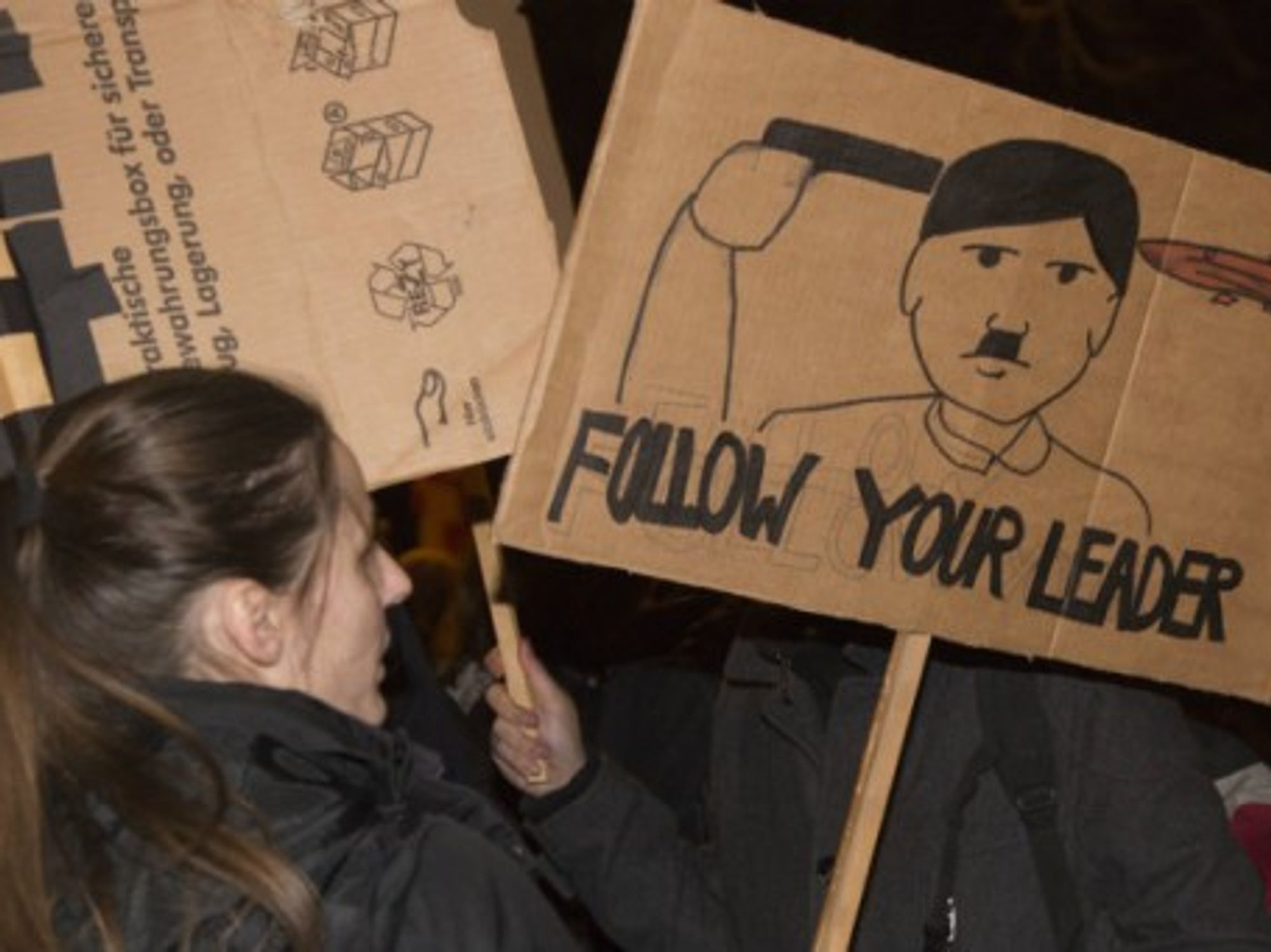 Among counter-protestors in Cologne where Pegida was likened to Hitler