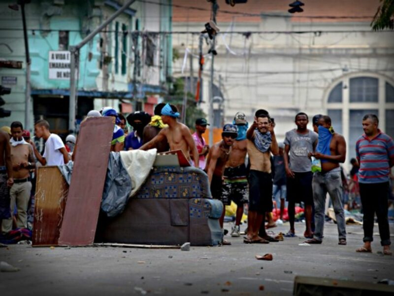 An altercation with police in the 'Crackland' of Sao Paulo in February