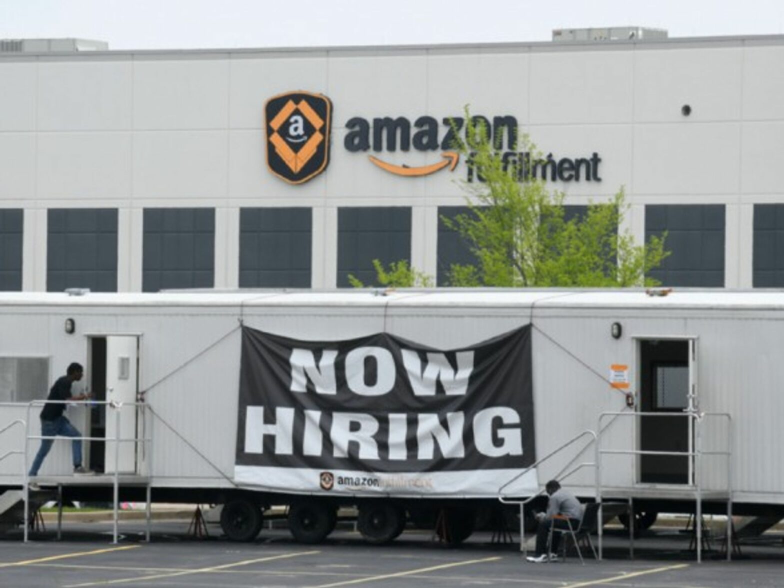 An Amazon Fulfillment Center in Kenosha, Wisconsin, days after over 30 employees tested positive for coronavirus.