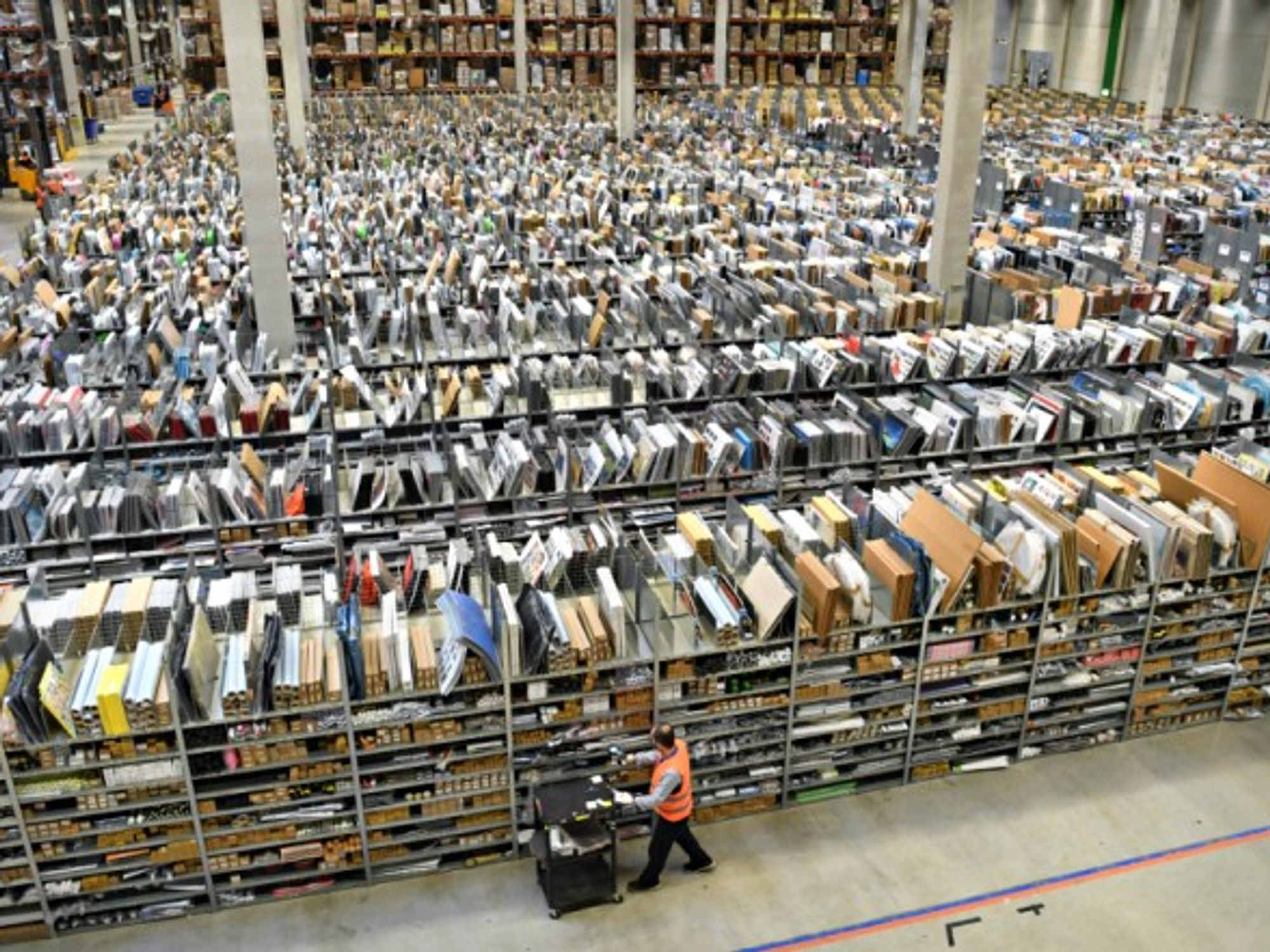 An Amazon warehouse in Pforzheim, Germany