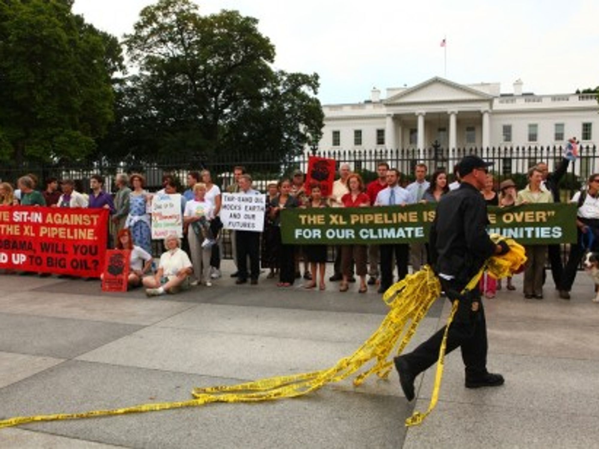 An anti-KXL protest held Aug. 25 in Washington (tarsandaction)