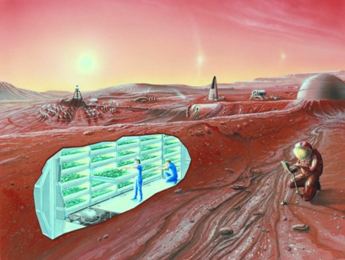 An artist's conception of a Mars space colony (Wikipedia/NASA)