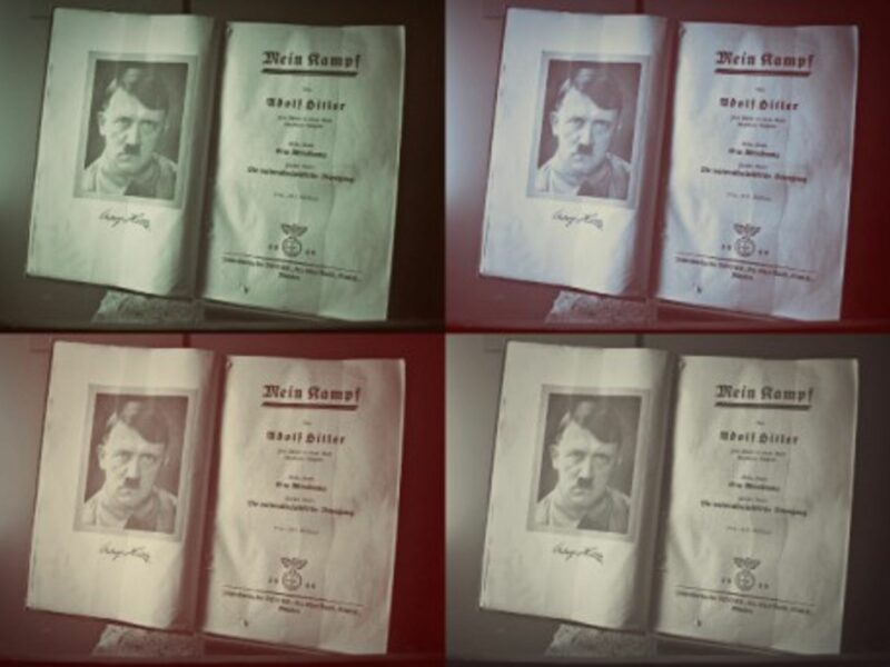 An copy of Hitler's "Mein Kampf" at a Nuremberg Museum