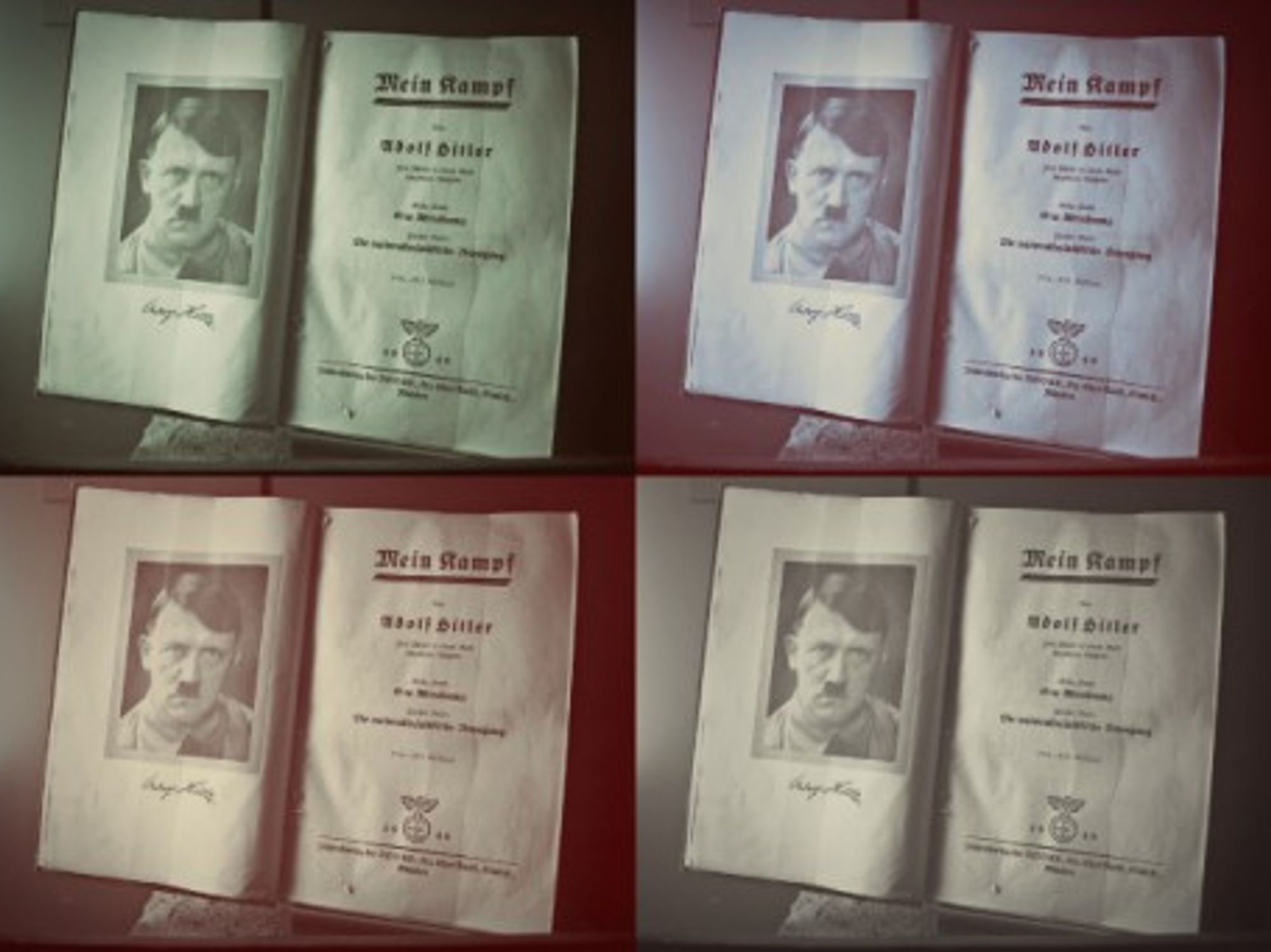 An copy of Hitler's "Mein Kampf" at a Nuremberg Museum