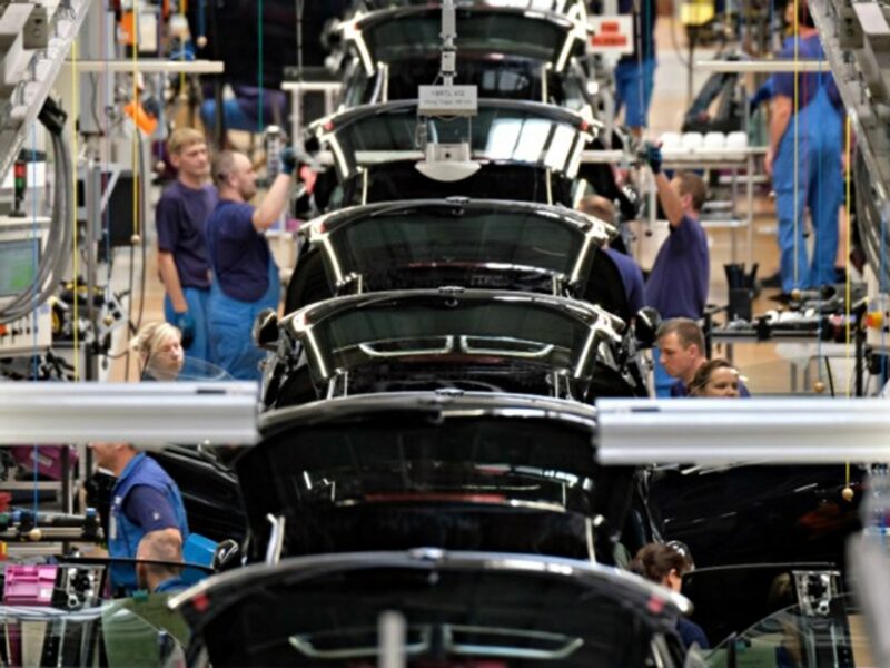 An electric car factory in Leipzig, Germany