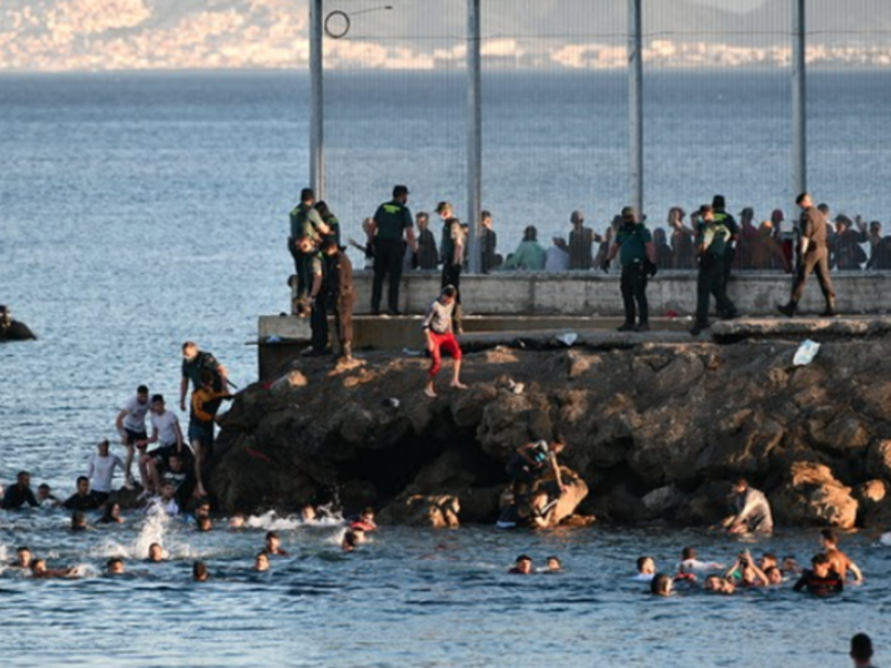 An estimated 6,000 Moroccan migrants have reached Spain's Ceuta enclave