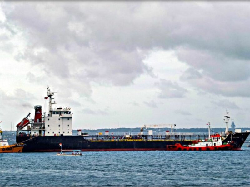 An Indonesian oil tanker