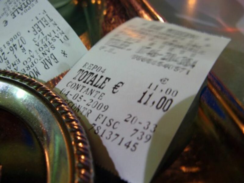An Italian receipt, called a