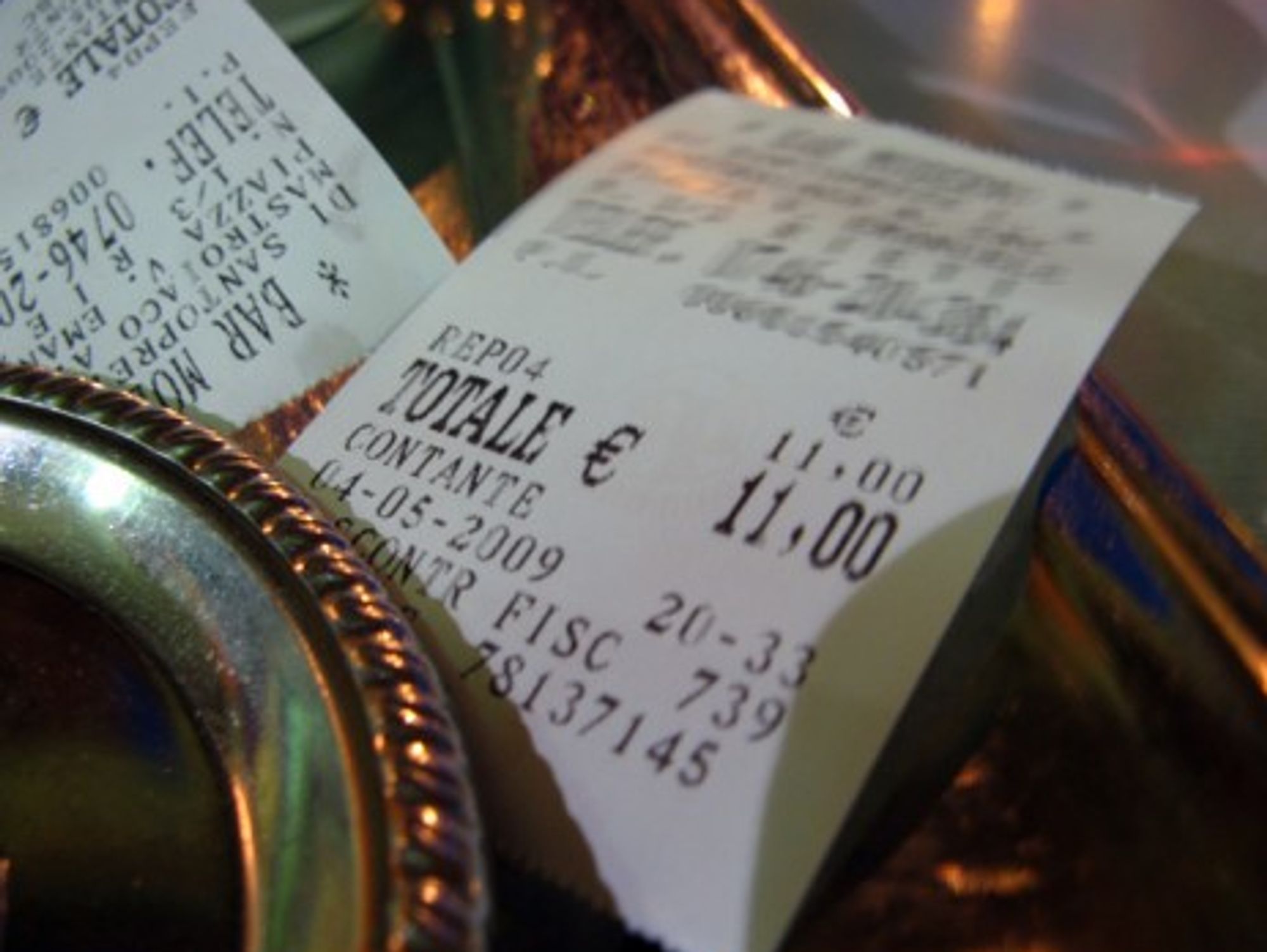 An Italian receipt, called a