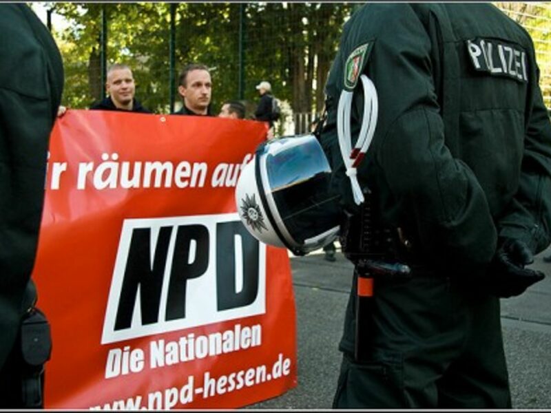 An NPD rally in Frankfurt