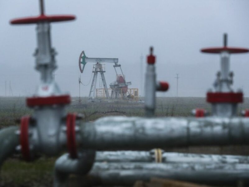 An oil pumpjack in the Republic of Tatarstan, Russia