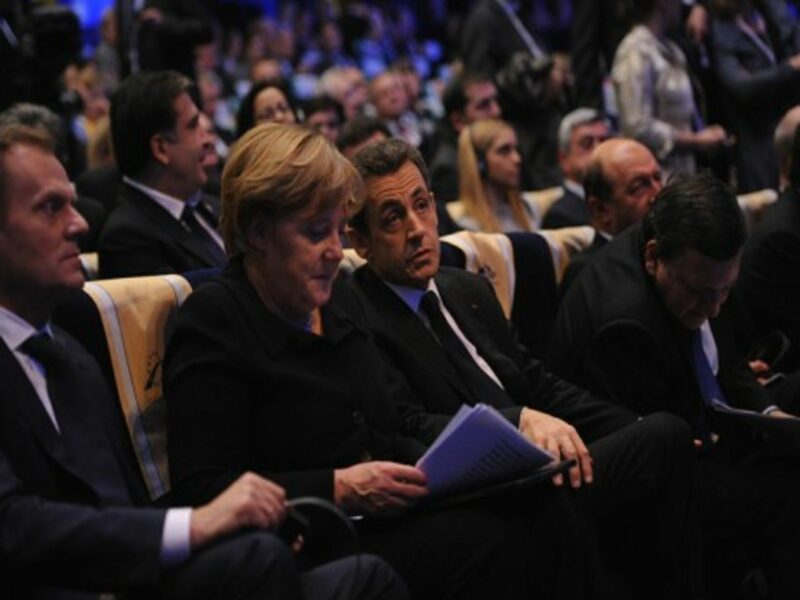 Angela Merkel and Nicolas Sarkozy at last year's EPP congress in Marseille.