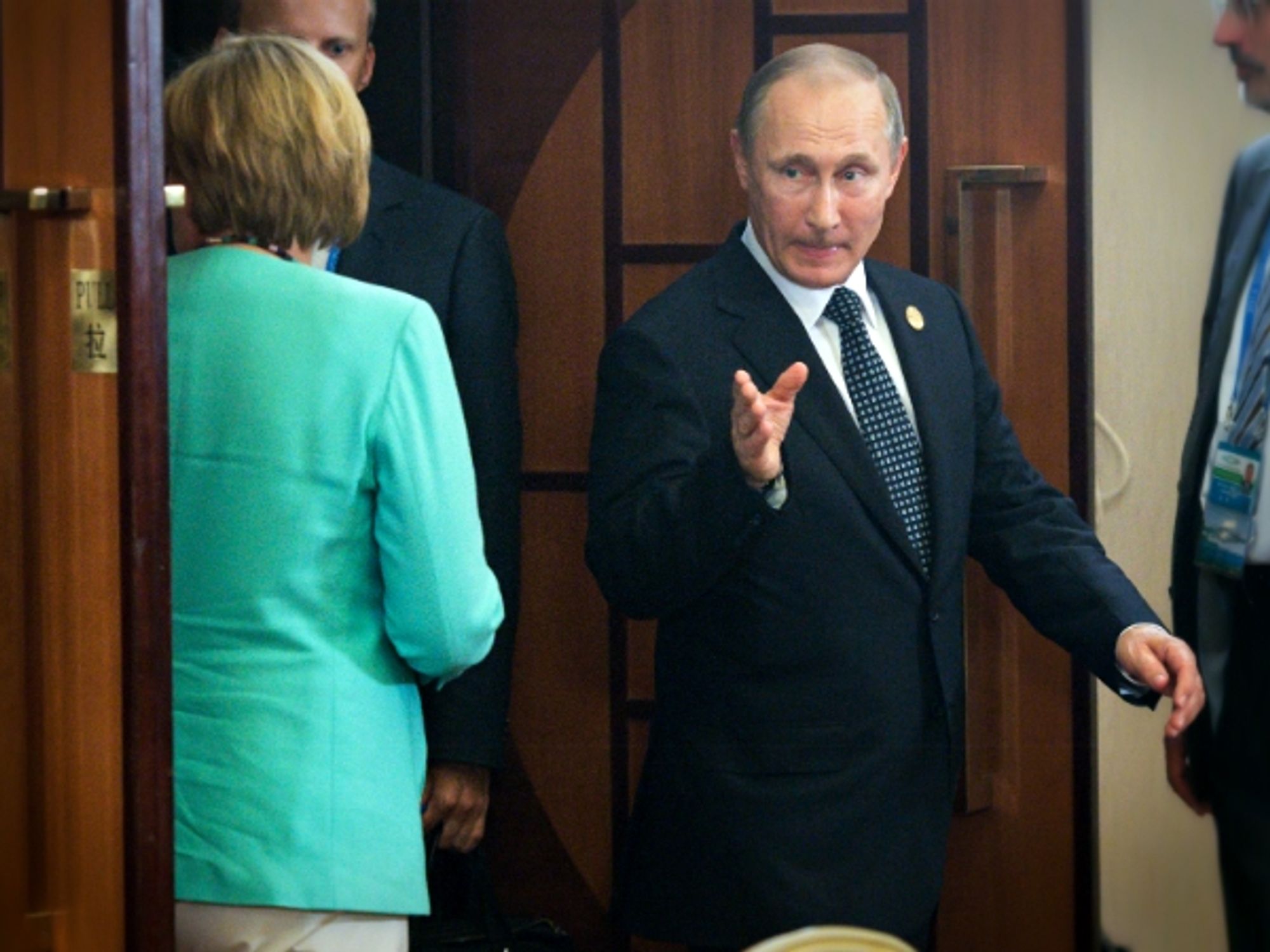 Angela Merkel and Vladimir Putin on Sept. 4