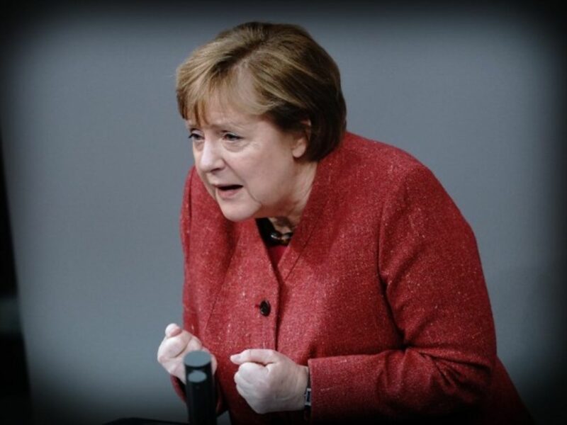 Angela Merkel during her speech in the German Bundestag