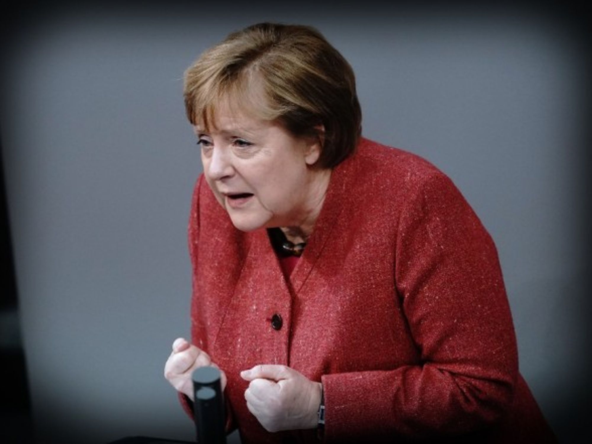 Angela Merkel during her speech in the German Bundestag