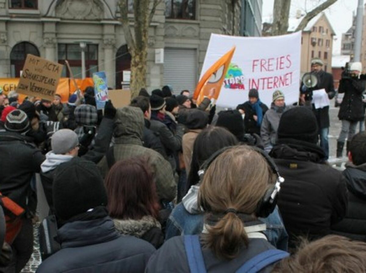 Anti-ACTA protest in Zurich in February (floheinstein)