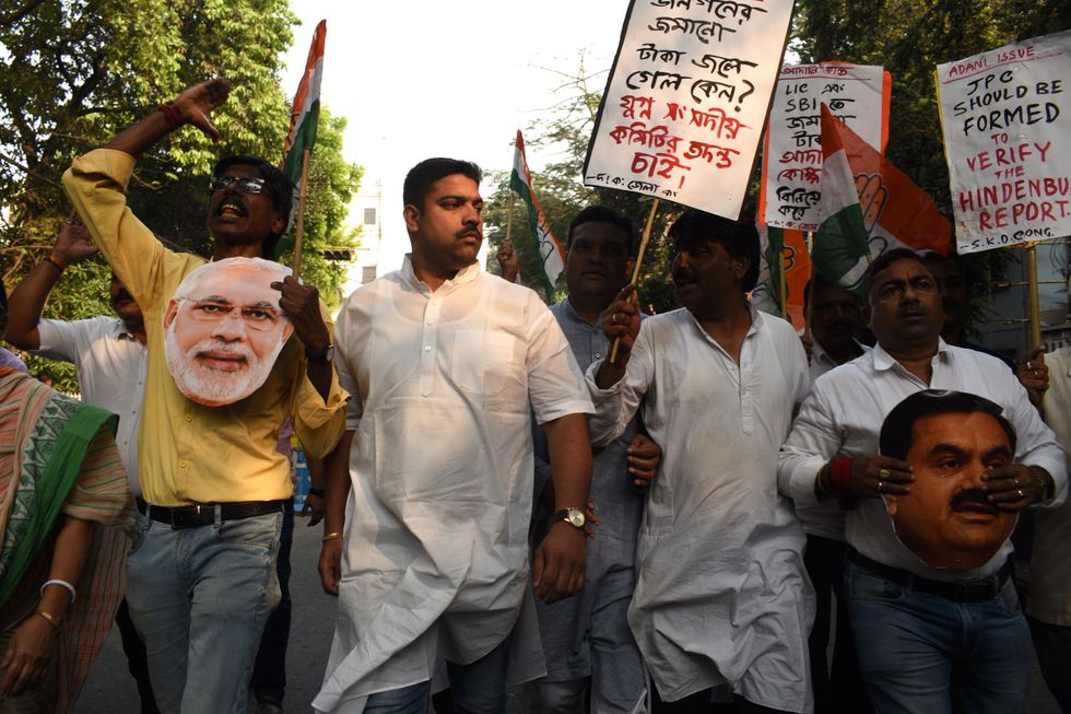 Anti Adani-Modi demonstration in India