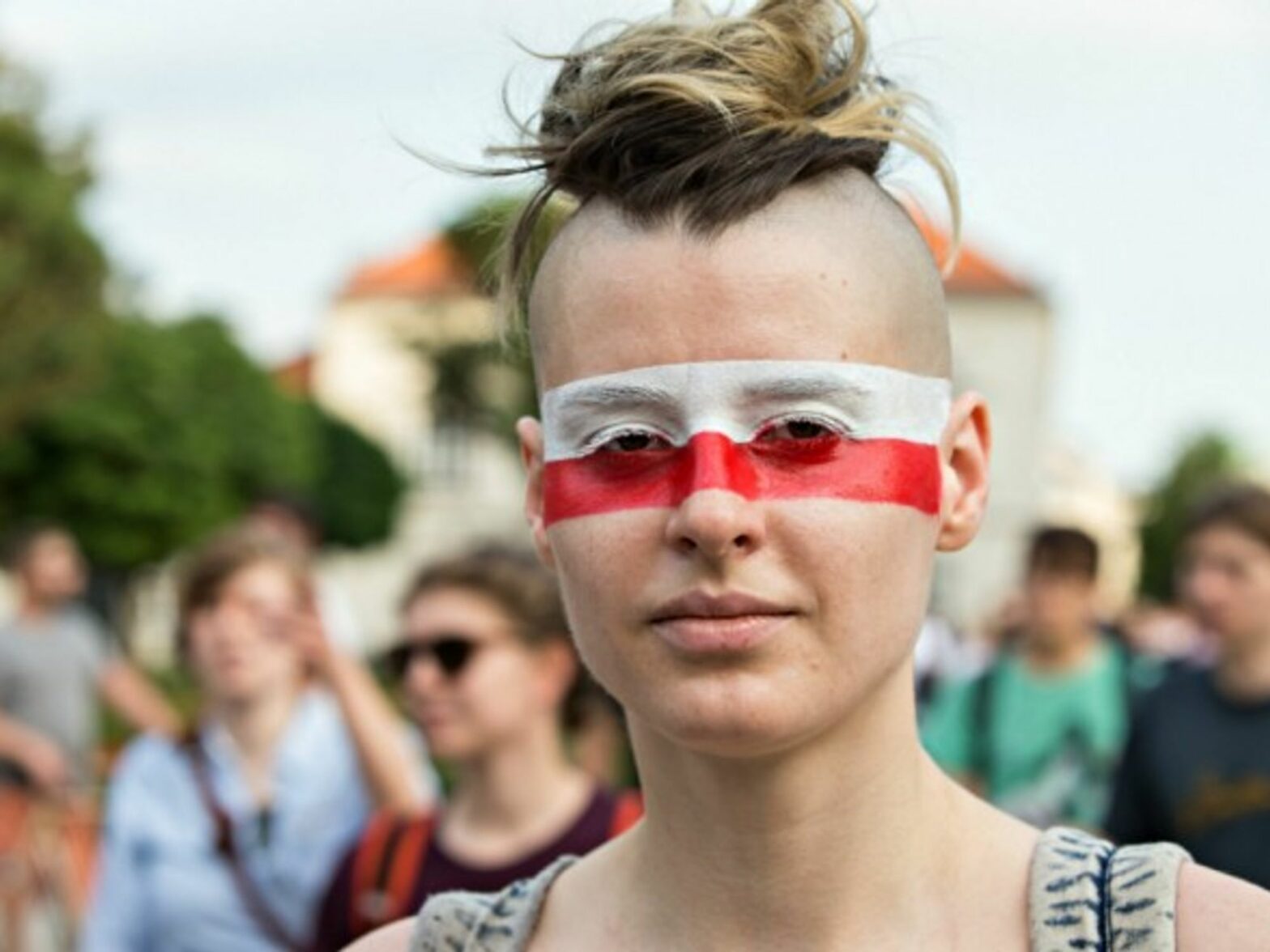 Anti-government protester in Warsaw on June 24