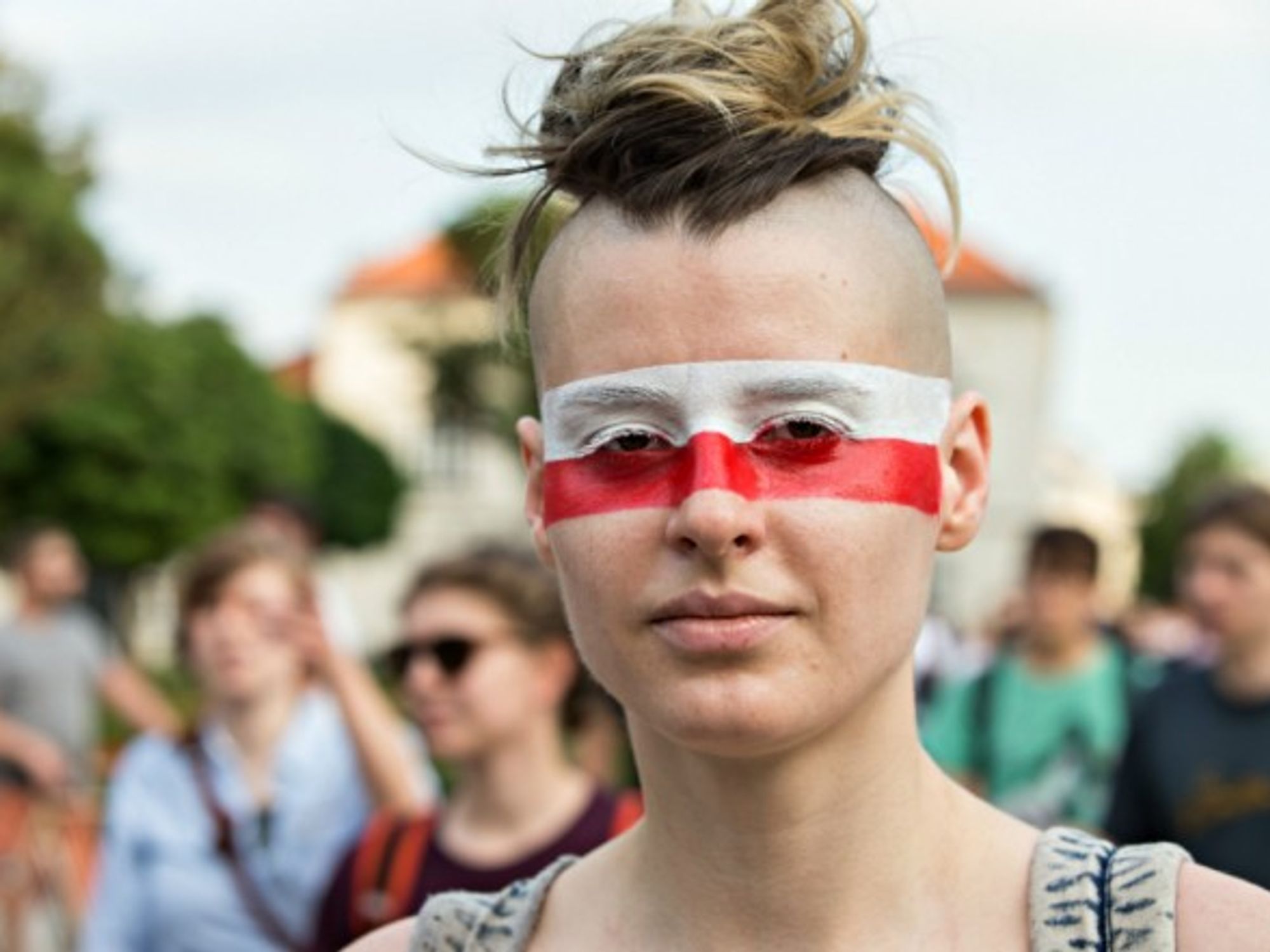 Anti-government protester in Warsaw on June 24