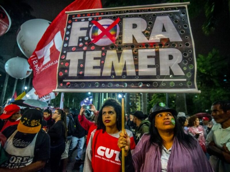 Anti-government protesters in Sao Paulo on June 20