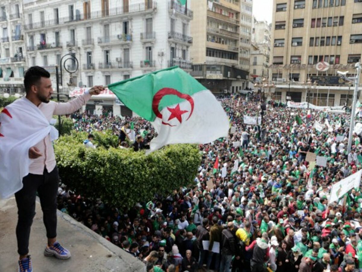 Anti-government protests in Algiers after long-serving president Abdelaziz Bouteflika resigned