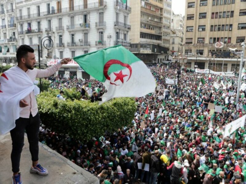 Anti-government protests in Algiers after long-serving president Abdelaziz Bouteflika resigned