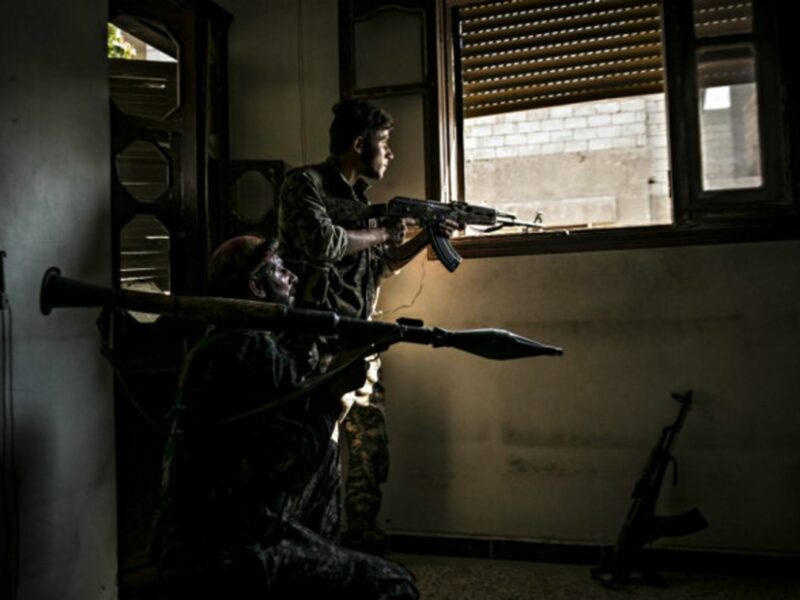 Anti-ISIS fighters in Raqqa in August.