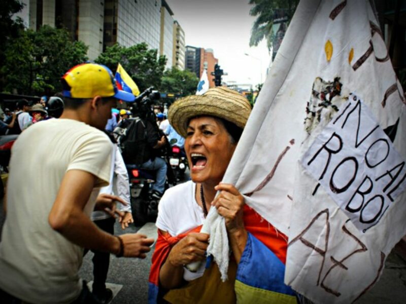 Anti-Maduro protesters in Caracas on Wednesday