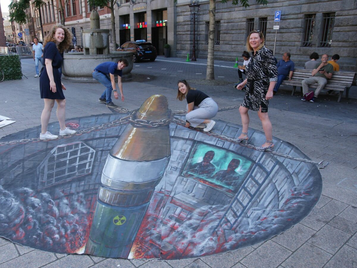 Anti-nuclear bomb activists in Amsterdam.