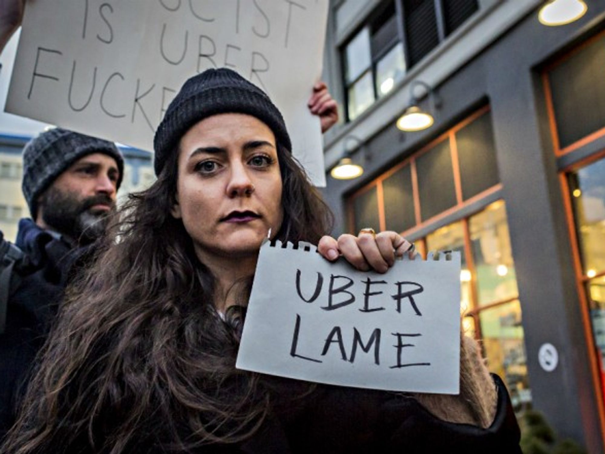 Anti-Uber protest in NYC on Feb. 2