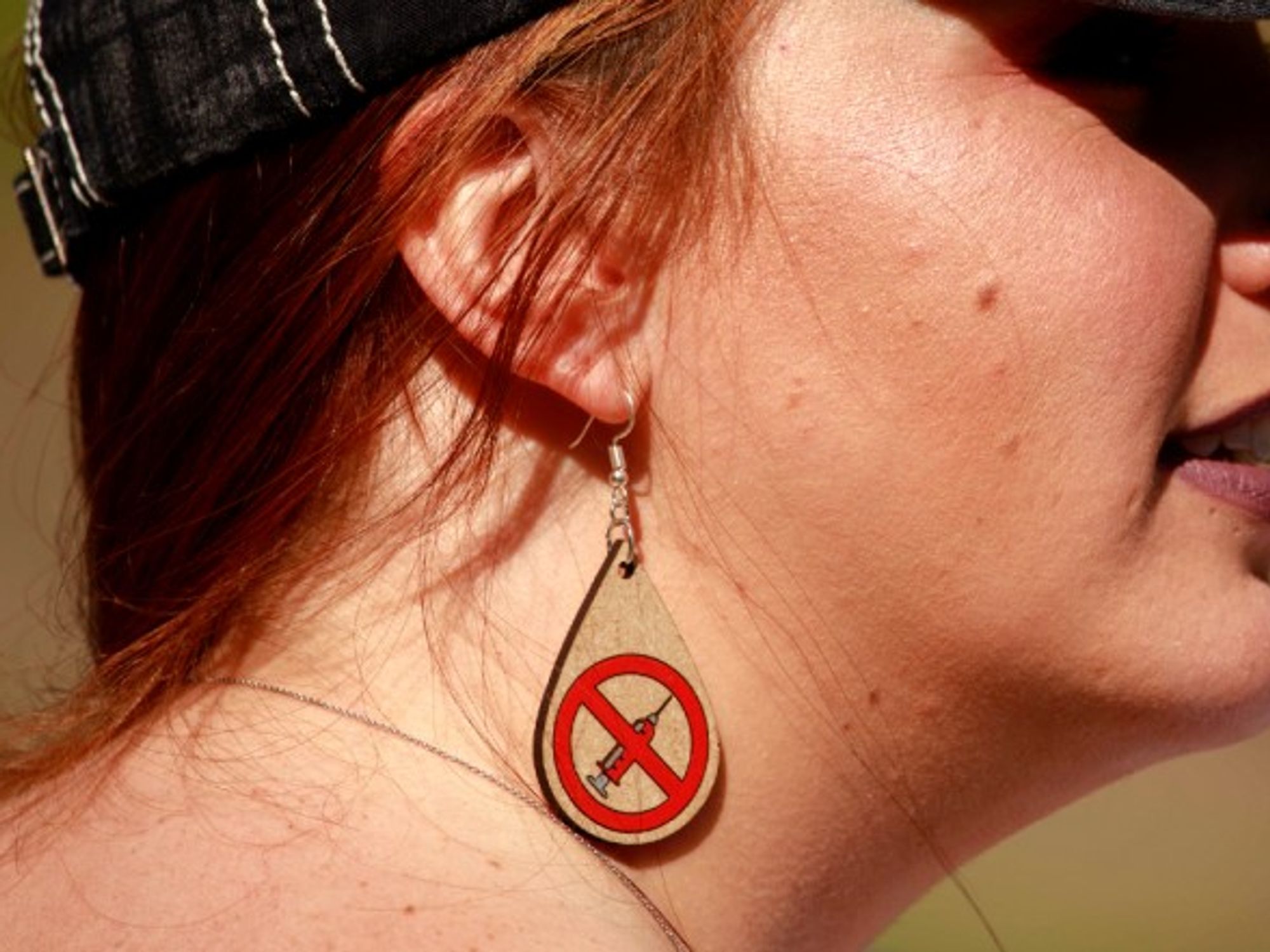 Anti vaxxer during a protest in the U.S.