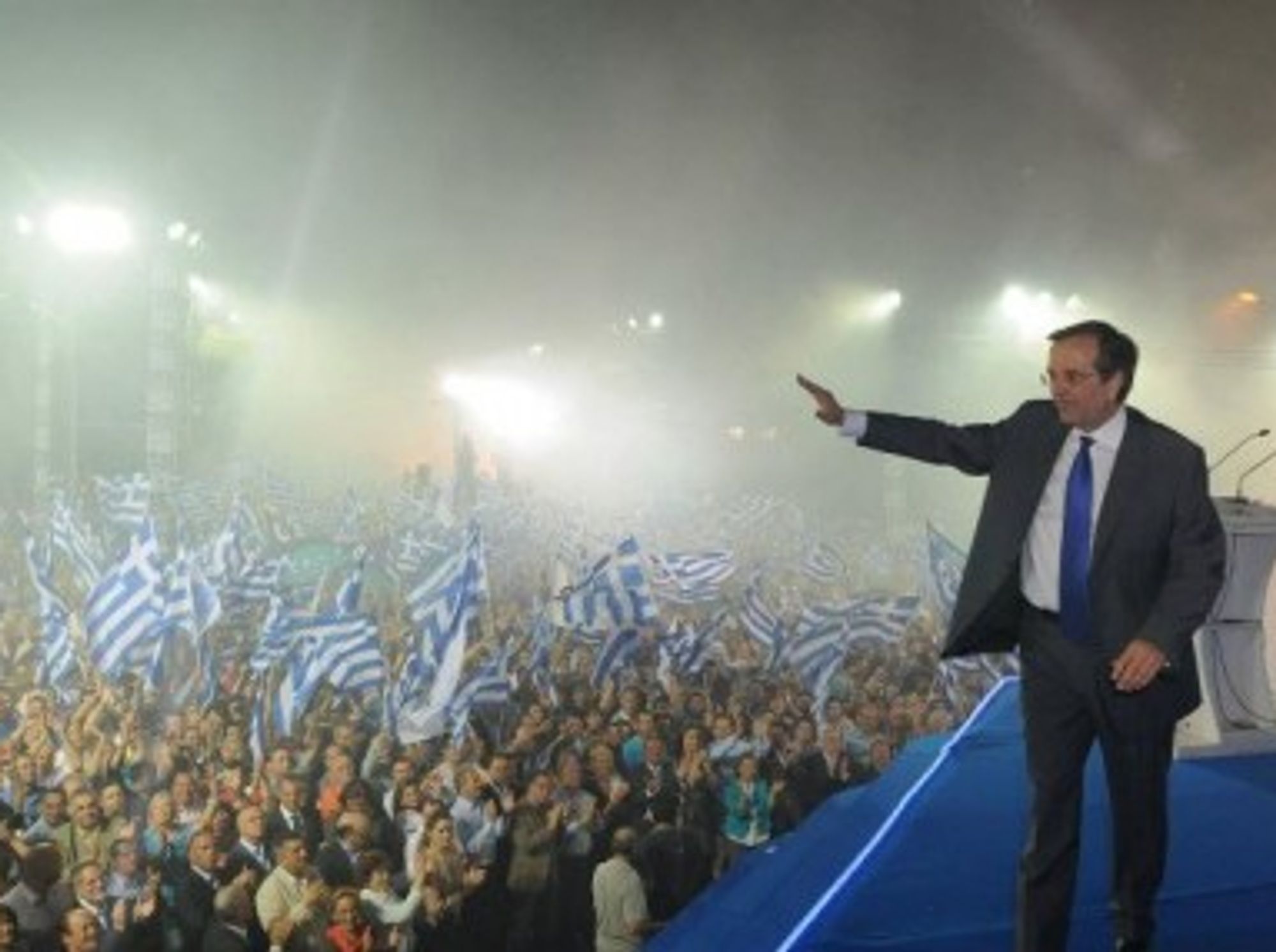 Antonis Samaras, feeling victorious (Nea Dimokratia)