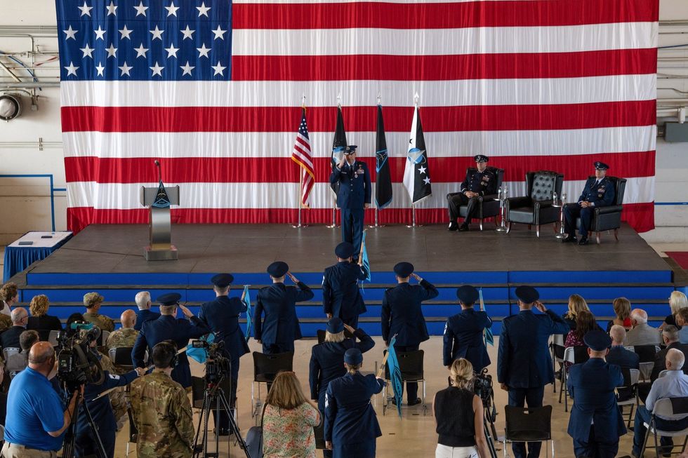 Appointment ceremony for the newly-appointed commander of Space Training and Readiness Command, Brigadier General Timothy Sejba.