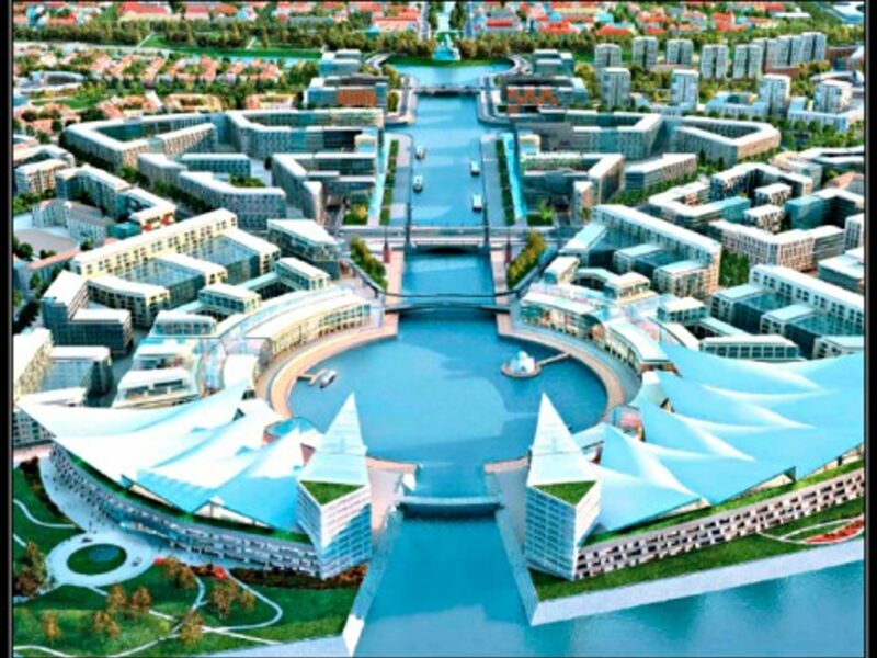 Architectural rendering of "The New Waterfront" in Sestroretsk