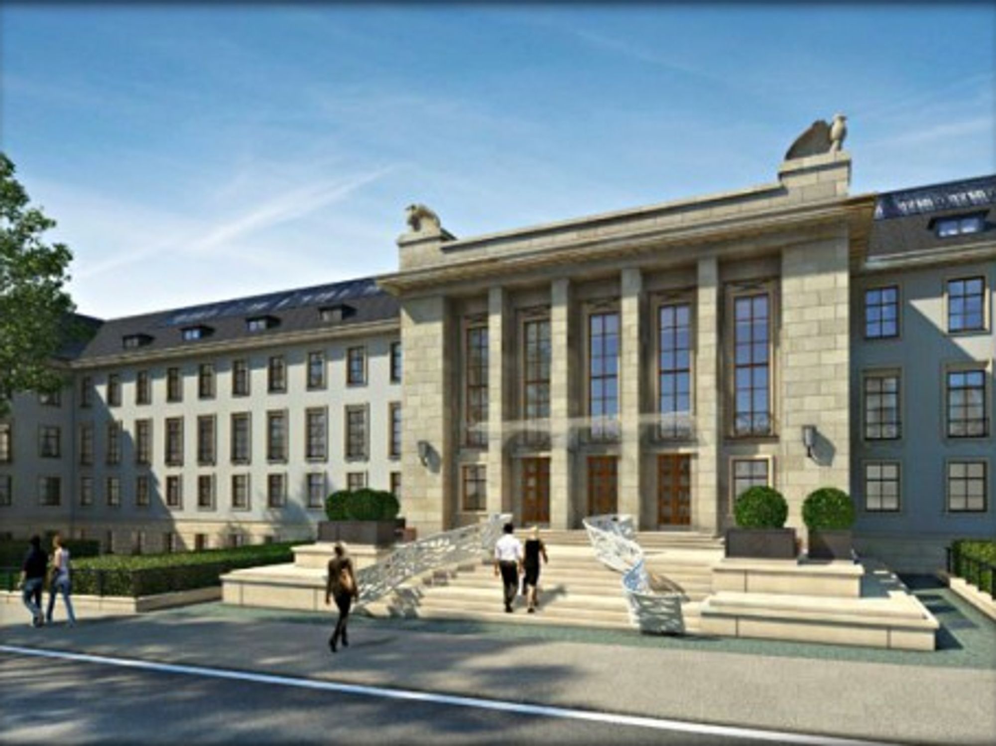 Architectural rendering of the Sophienpalais, part of the future luxury residences