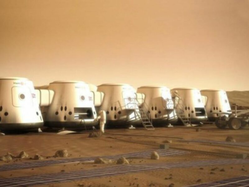 Artistic rendition of a human settlement on Mars