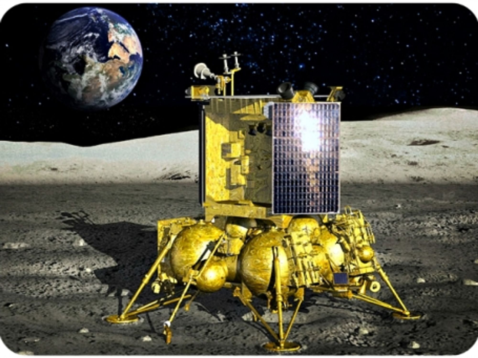 Artist's impression of a Russian Luna-Glob module on the surface of the Moon