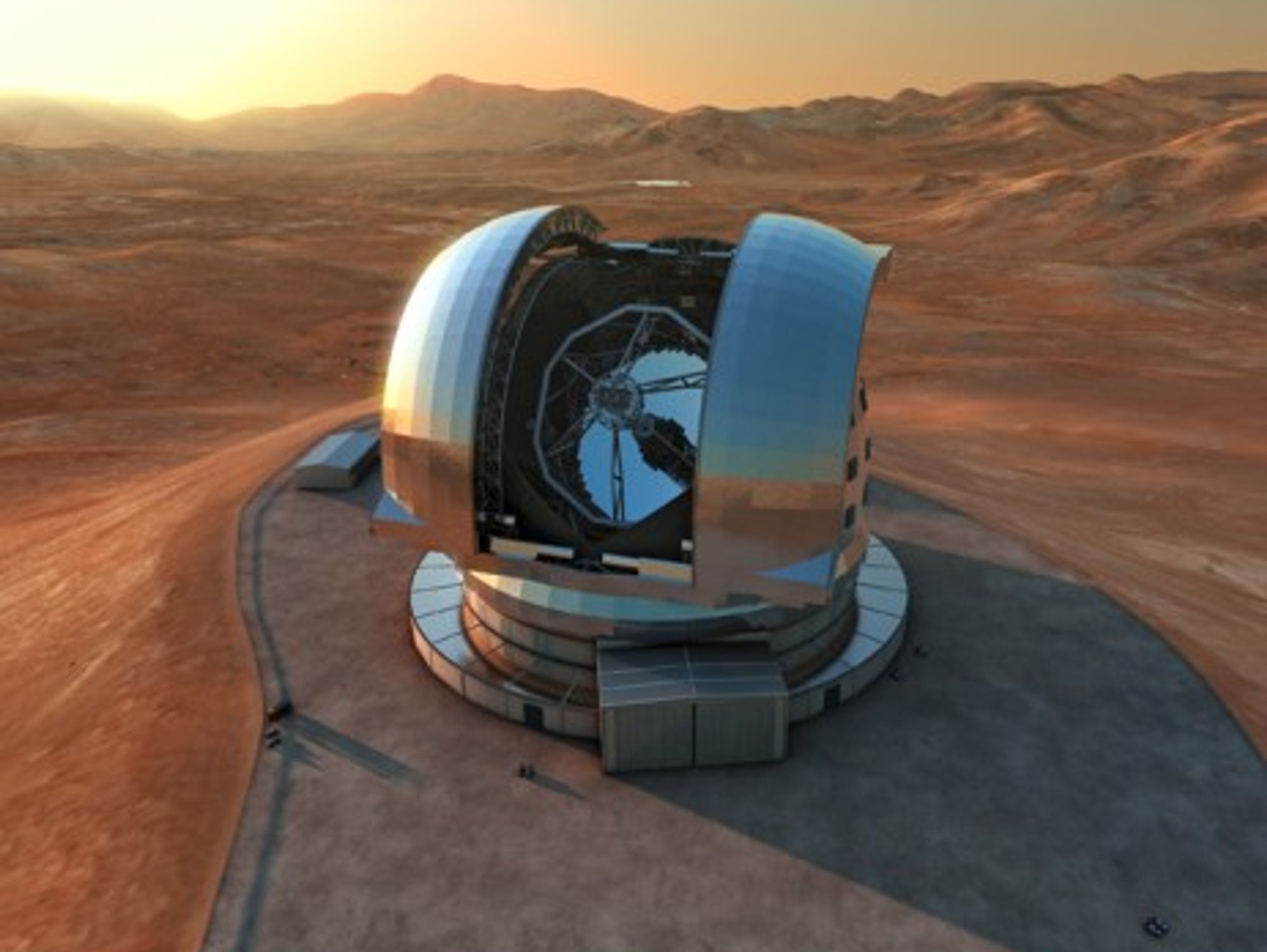 Artist's impression of the E-ELT in Chile's Atacama Desert.