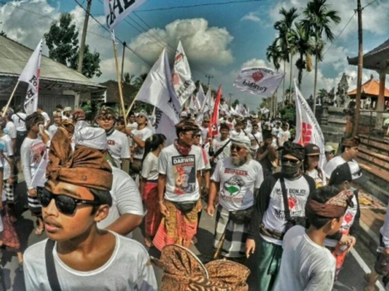 Artists protesting against development projects in Bali