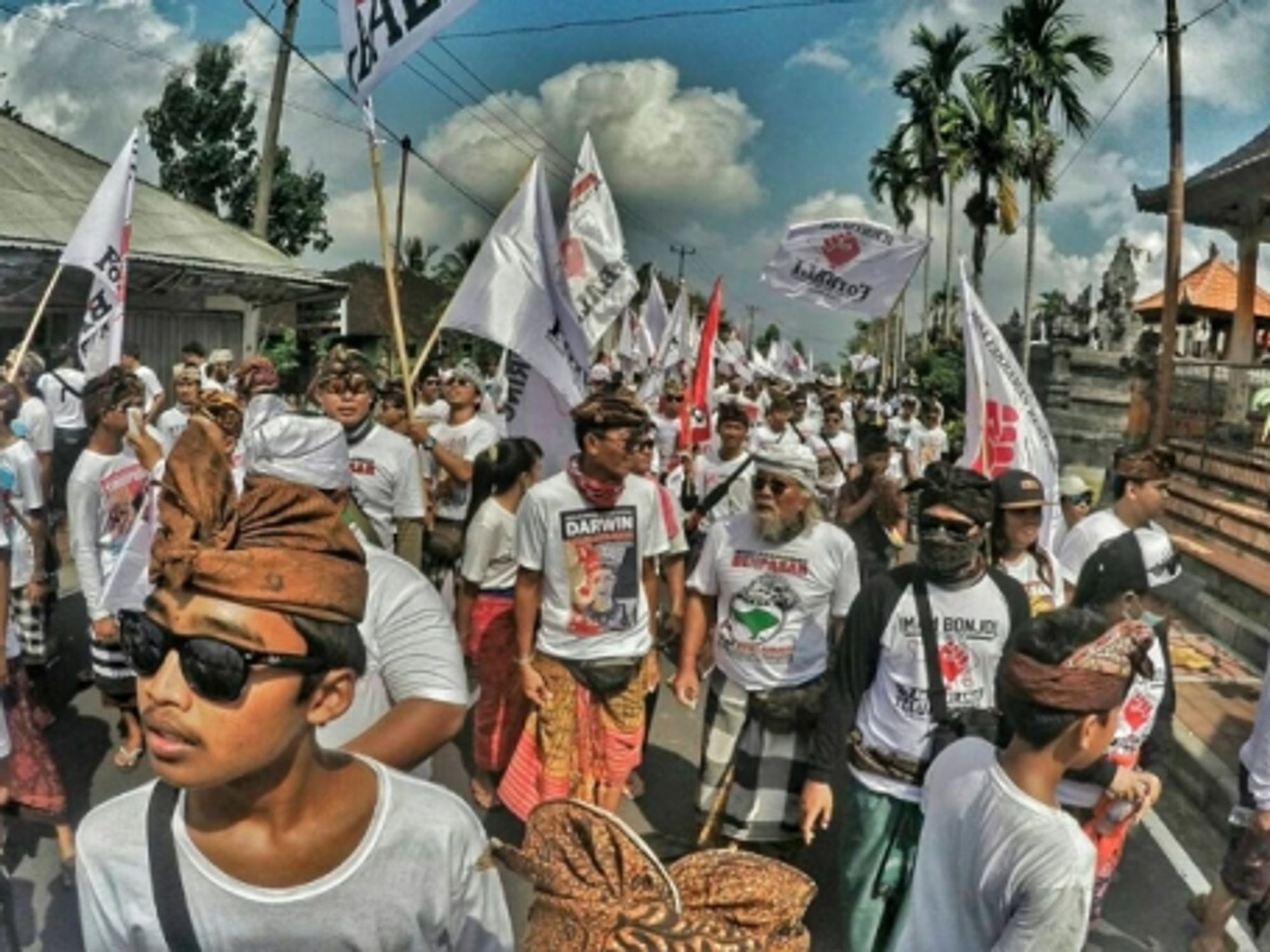 Artists protesting against development projects in Bali