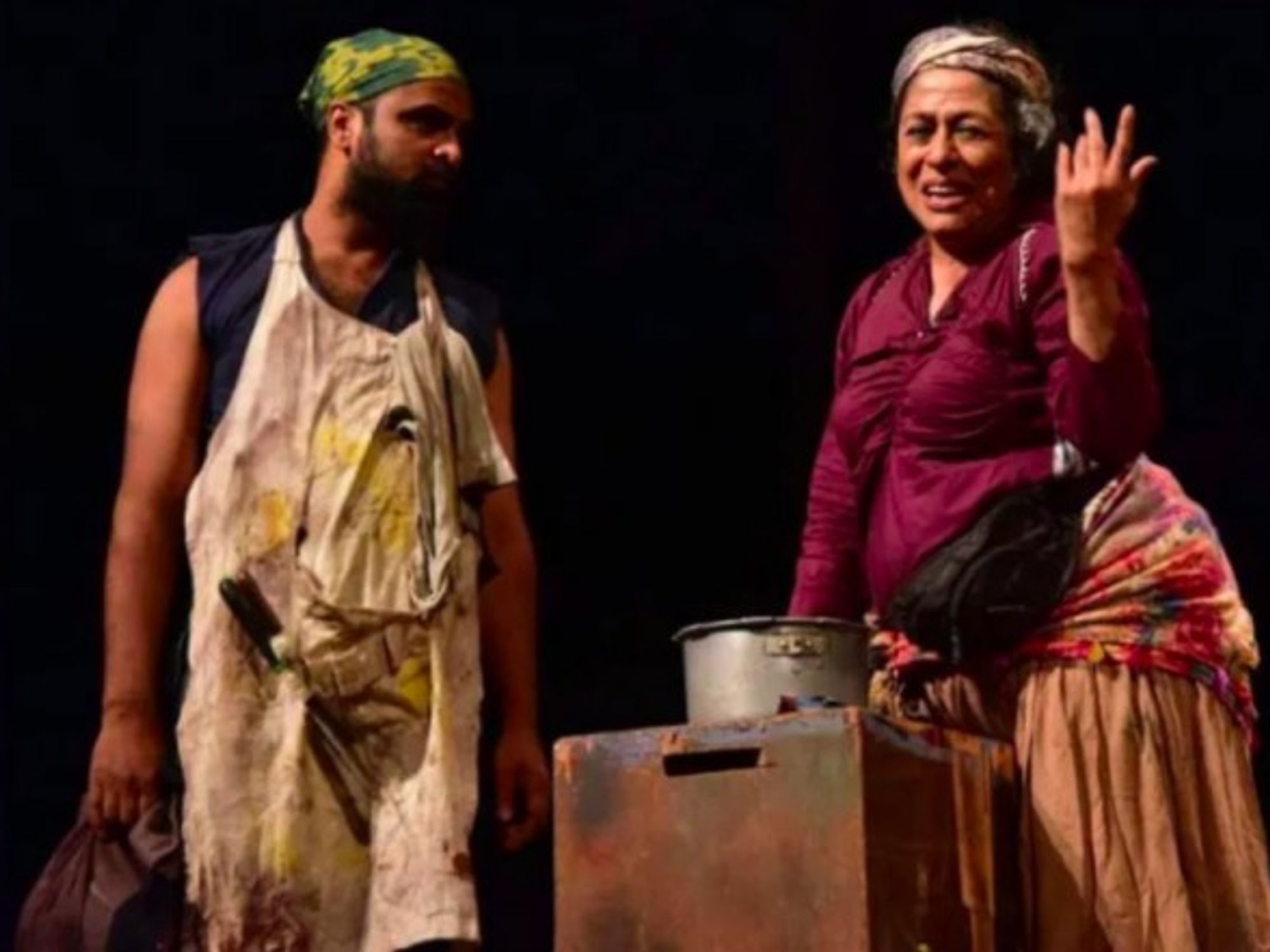 Arundhati Nag (right) in 'Mother Courage and Her Children'