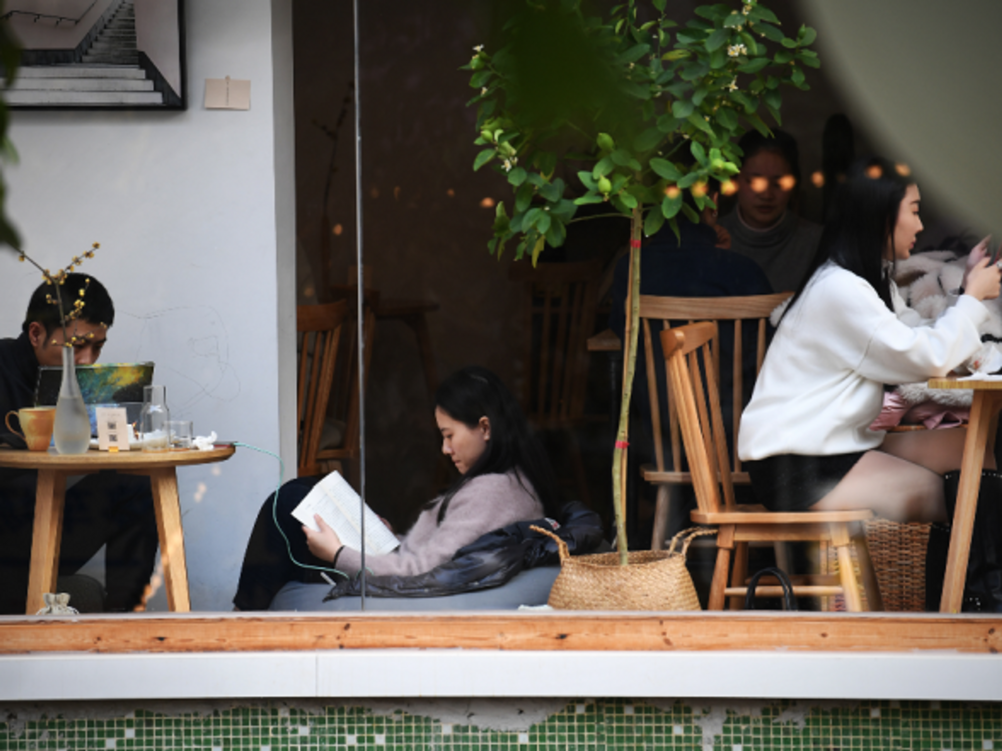 At a café in Chongqing, China