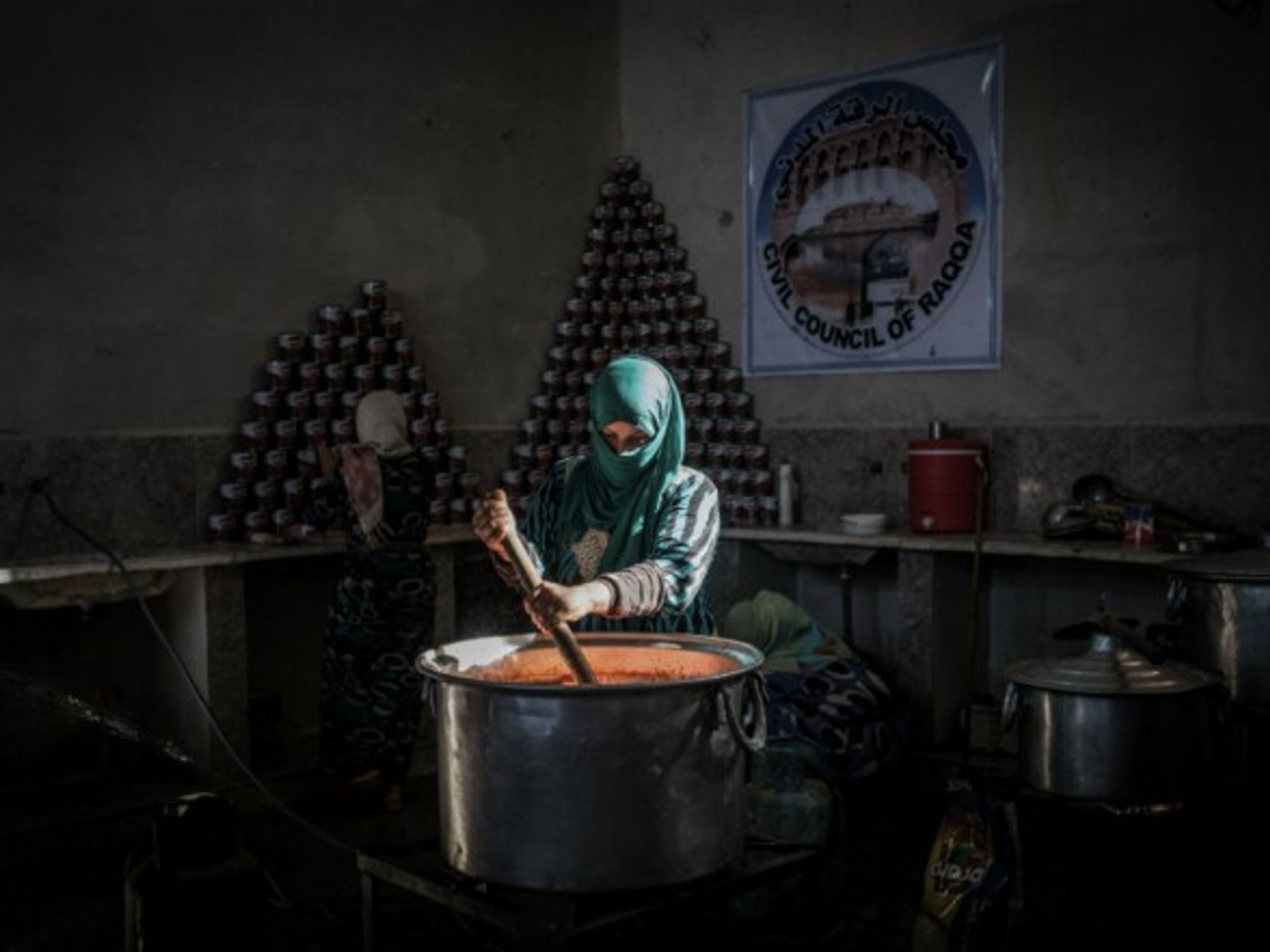 At a camp near Raqqa for internally displaced Syrians